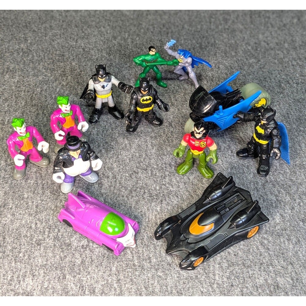 Fisher Price Imaginext Batman Joker Robin Penguin Batmobile Fast Food Toys